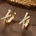 2ct Diamond 18K Gold Twisted Womens Earrings Ladies 18 K Silver New 2 ct Jewelry