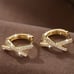 2ct Diamond 18K Gold Twisted Womens Earrings Ladies 18 K Silver New 2 ct Jewelry