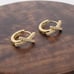 2ct Diamond 18K Gold Twisted Womens Earrings Ladies 18 K Silver New 2 ct Jewelry