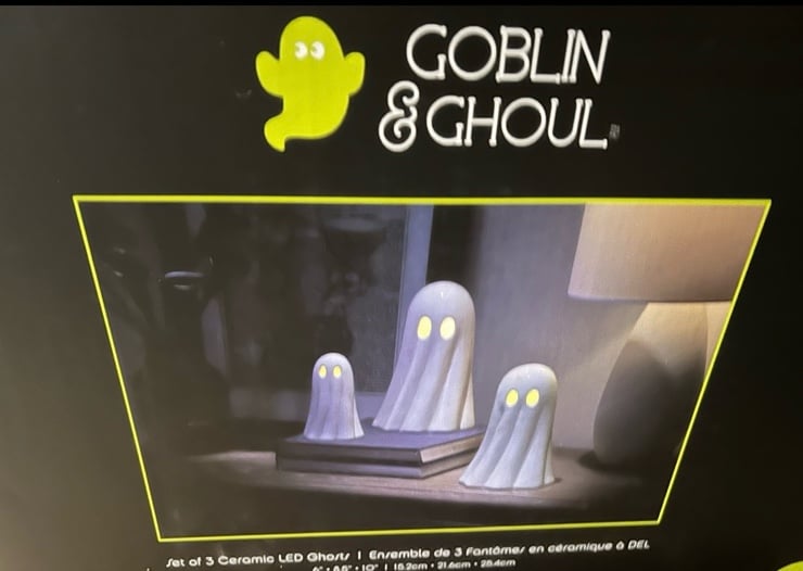 Goblin & Ghoul Set Of 3 LED Halloween Ghosts Viral Ceramic Trio New in box