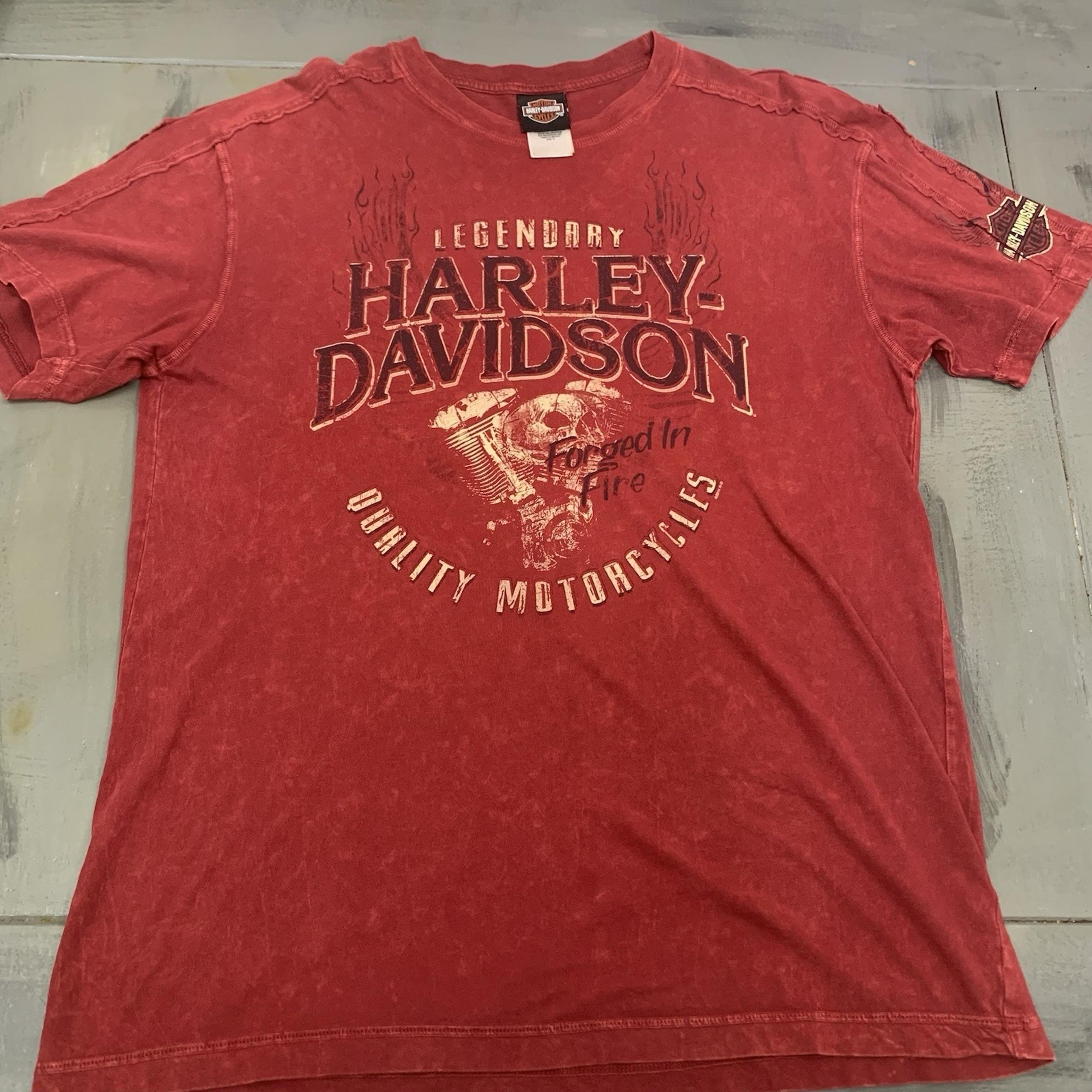Harley Davidson T Shirt Mens Red XL Kansas City Morth Motorcycle Biker