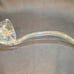 Antique Vintage Hand Blown 12 1/2” Clear Glass Applied Handle Punch Bowl Ladle