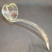 Antique Vintage Hand Blown 12 1/2” Clear Glass Applied Handle Punch Bowl Ladle