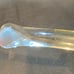 Antique Vintage Hand Blown 12 1/2” Clear Glass Applied Handle Punch Bowl Ladle