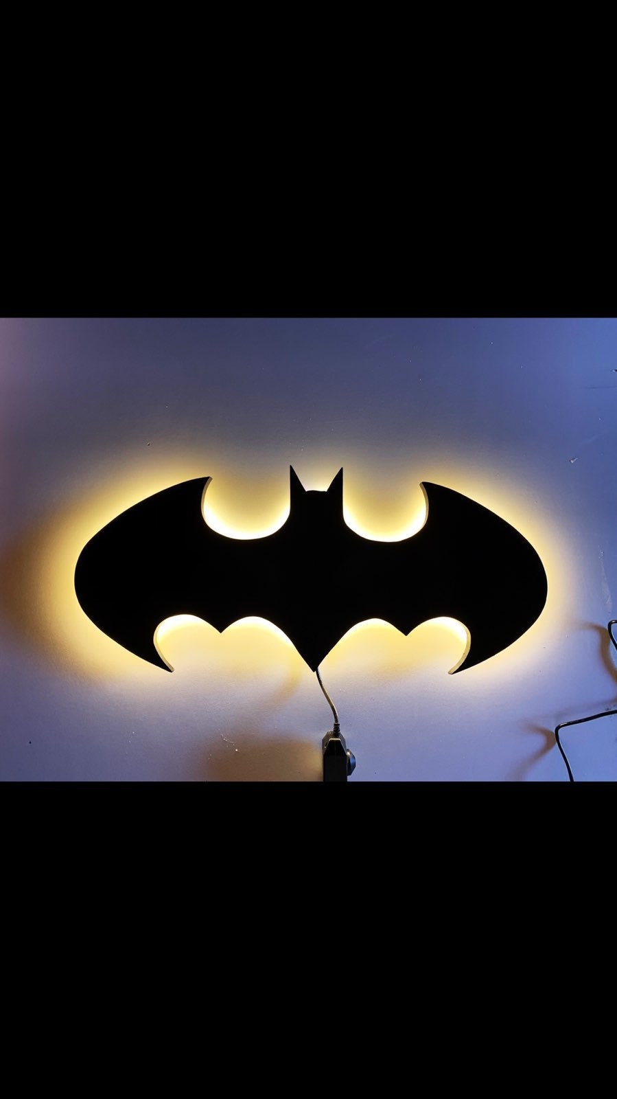 Batman wooden wall art with LED lights