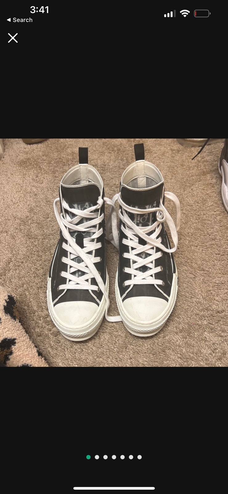 DIOR - B23 High-top Sneaker Black And White Oblique Canvas
