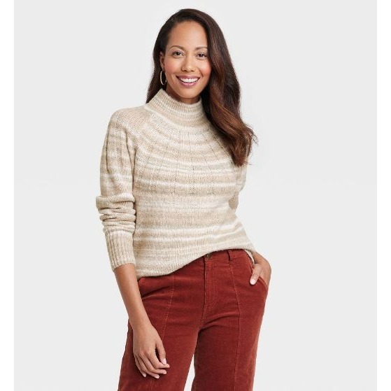 Knox Rose Women's Holiday Pullover Sweater Oatmeal Medium