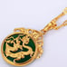 Green Jade Dragon Pendant Necklace-Amulet Protection Stone Pendant Necklace
