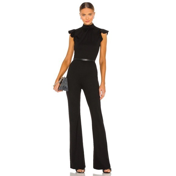 AMANDA UPRICHARD X REVOLVE Davina Flared Jumpsuit in Black Size L