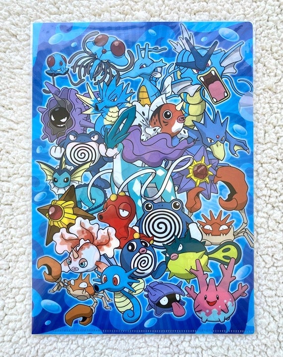 Pokémon Center Water Type Clear File Suicune Lapras Wooper Vaporeon Japan NEW