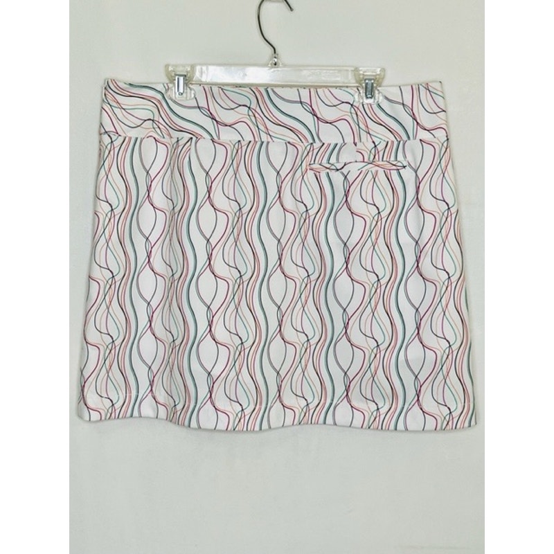 Cutter & Buck CB DryTec Annika Skort white multi-color swirl women's 14 - nwt