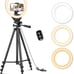 10'' Ring Light with 50'' Extendable Tripod Stand, LED Circle Lights