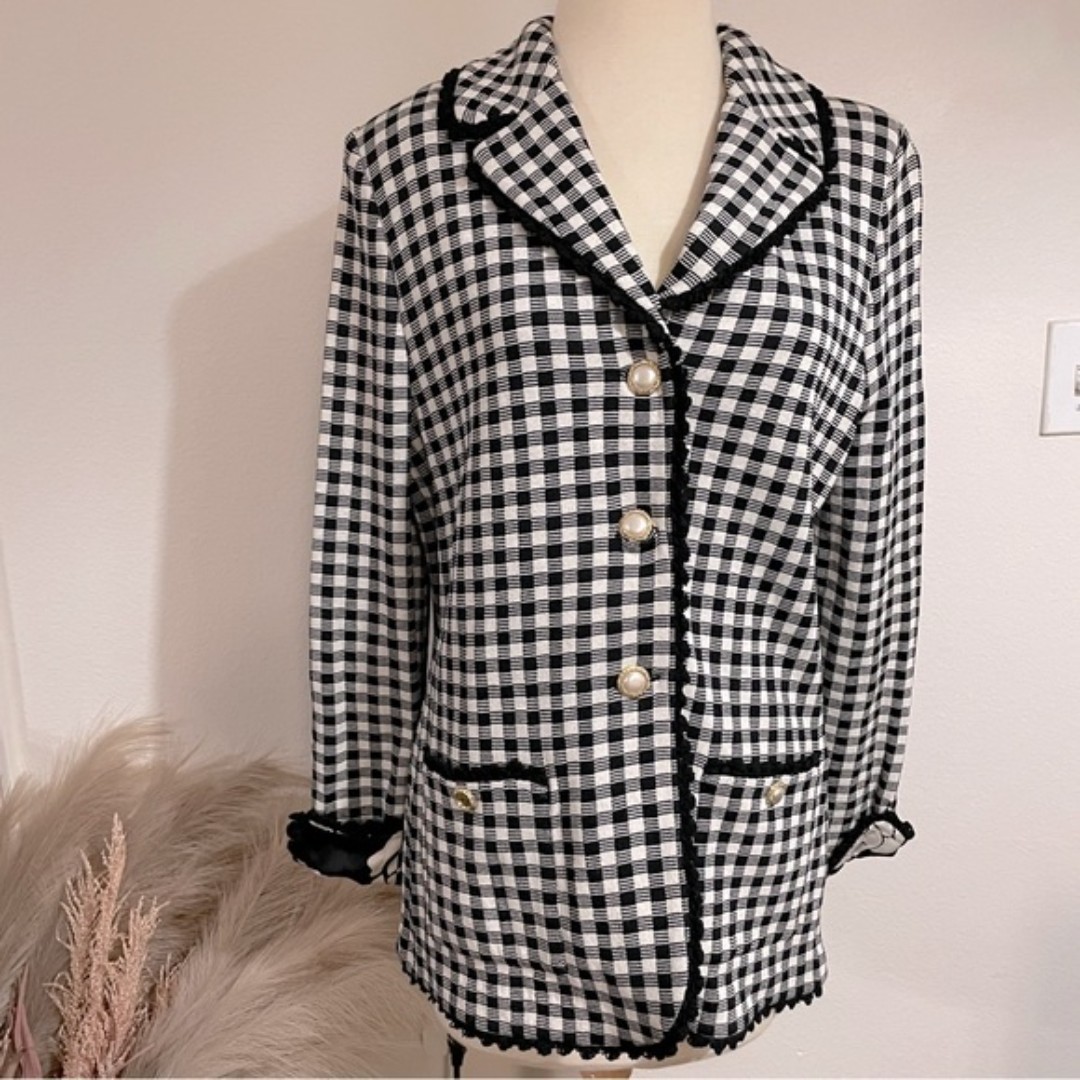 St. John by Marie Gray | Gingham Blazer