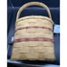 Vintage Shaker BASKET Ash Splint Tall w/ Handle BASKETS-BROOKSIDE W Tag Pink