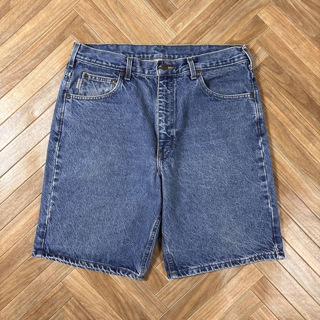W36 Carhartt denim shorts half pants indigo baggy pants