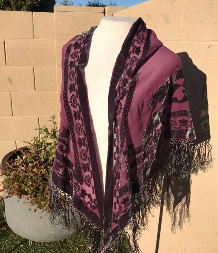 Purple sheer shawl scarf wrap