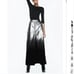 NWT ZARA LONG FOIL DENIM SKIRT BLACK