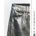 NWT ZARA LONG FOIL DENIM SKIRT BLACK