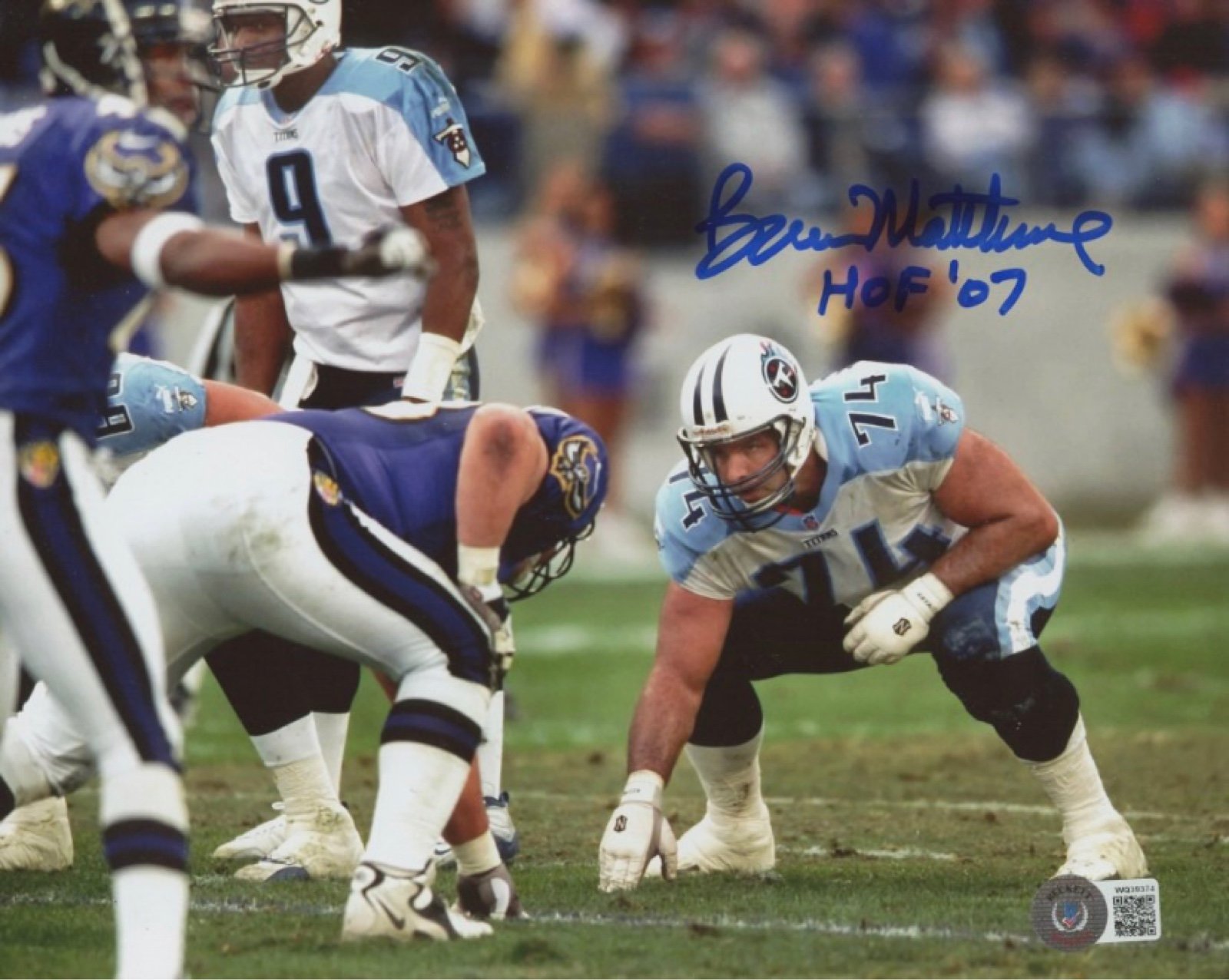 Bruce Matthews Tennessee Titians signed 8x10