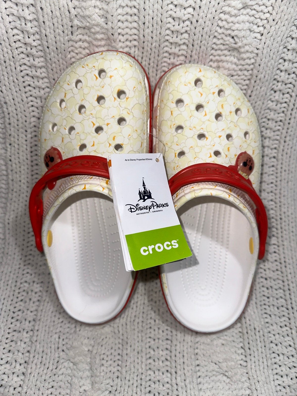 Crocs Walt Disney World Parks Balloon Mickey Popcorn new - M 6 W 8 - Rare