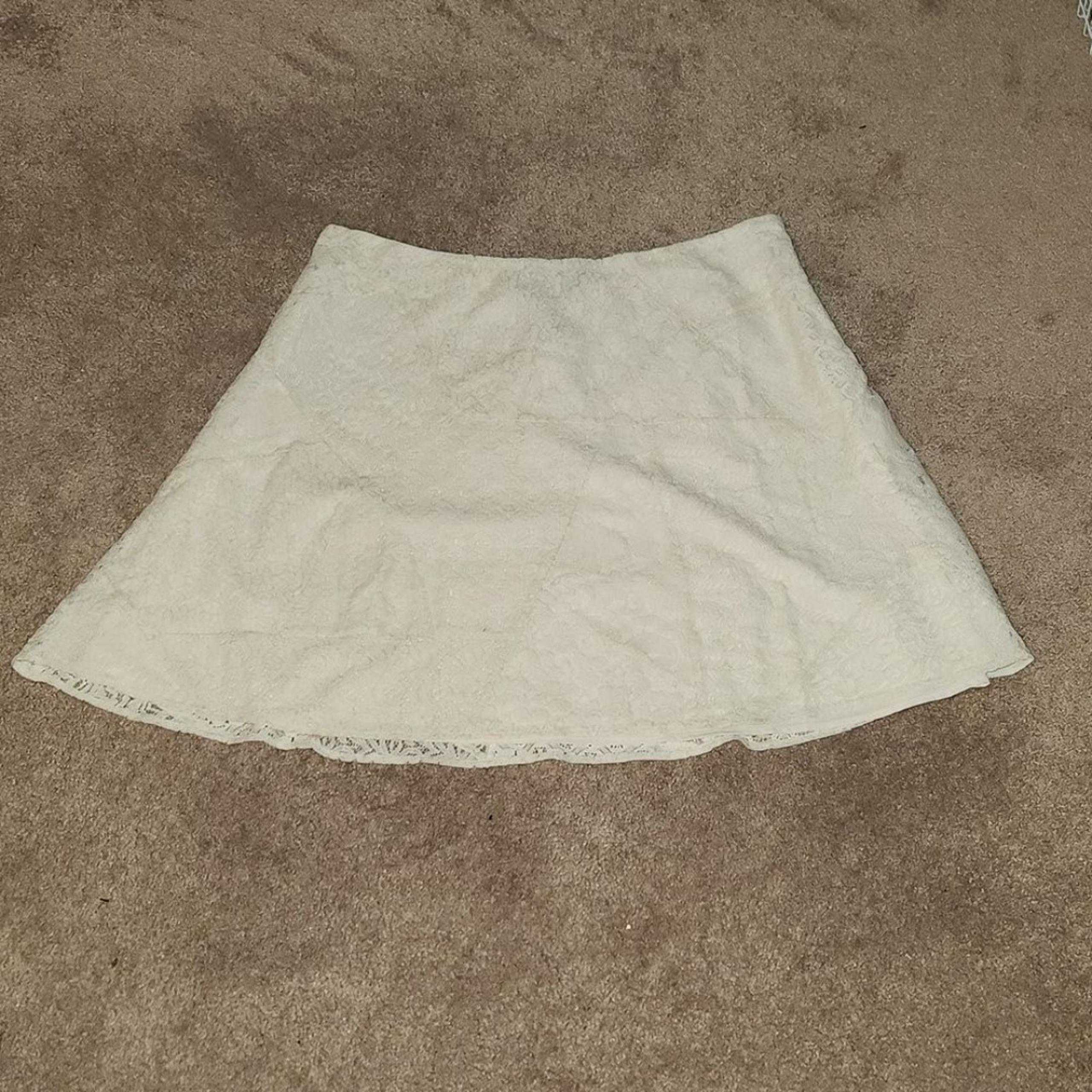 NWT Lauren Ralph Lauren Winter Cream Lace A-Line Patchwork Size 18 Skirt