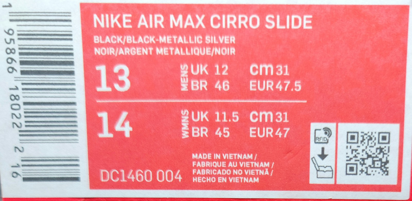 STANDARDCALIFORNIA×CIRCLECIRCLE>SIDELOGO NIKE Air Max Cirro Slides Sandals Size 10 Mens Black White