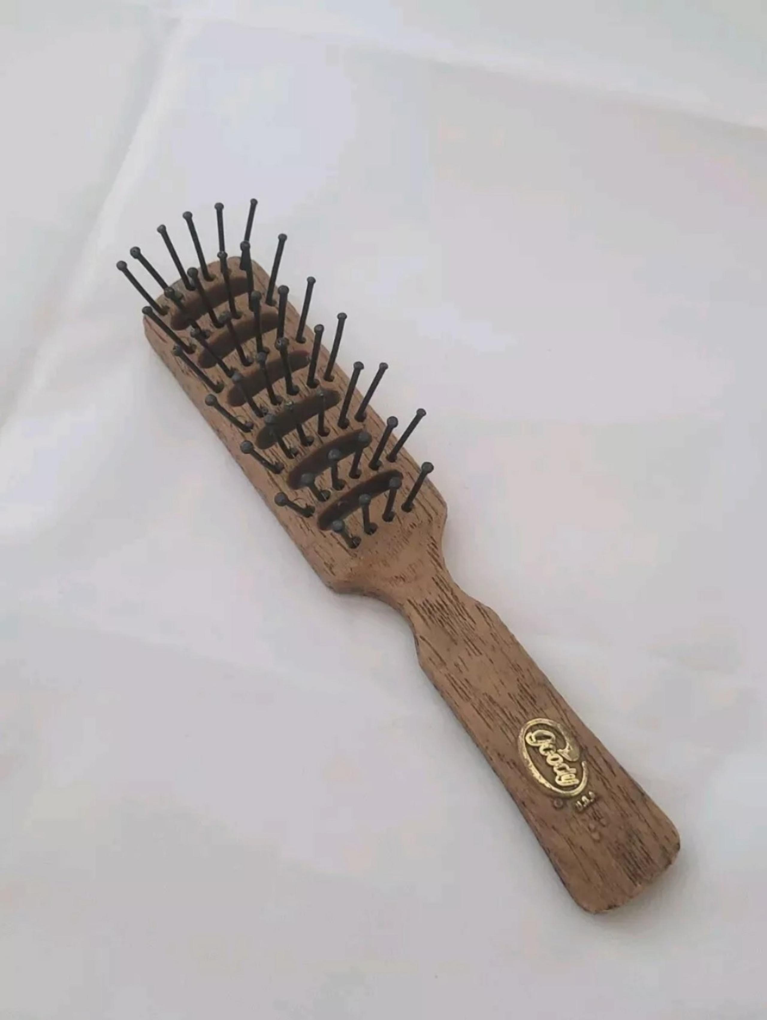 Goody USA Faux Wood Vented Styling Hair Brush Ball Tipped 6" Vintage