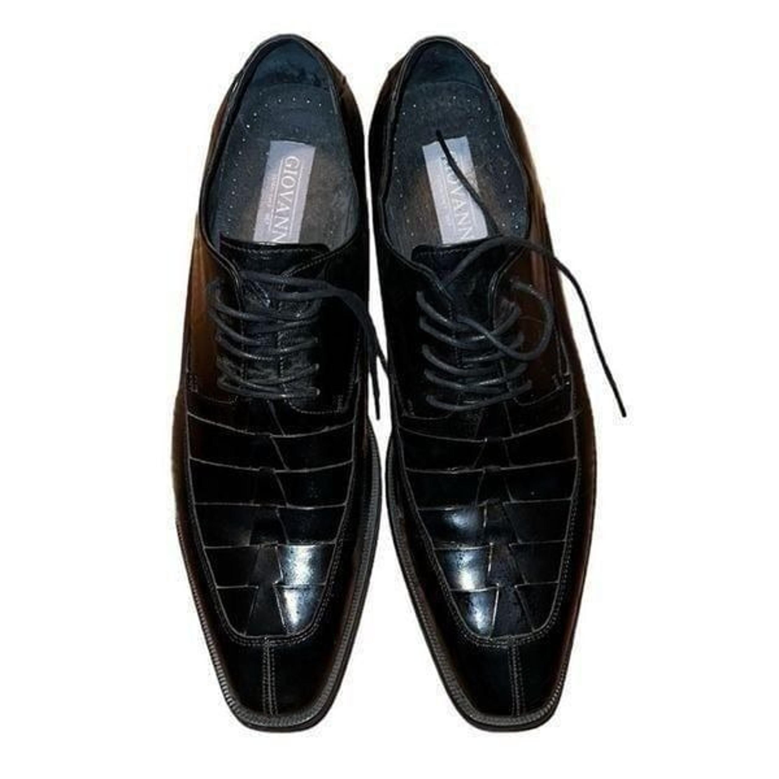 Giovanni Black Leather Shoes Size 11