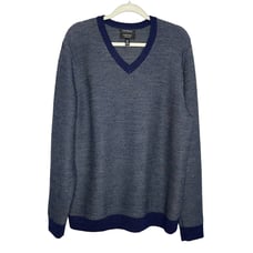 Nordstrom Mens Shop Extra Fine Merino Wool Knit V Neck Sweater Long Sleeve XL