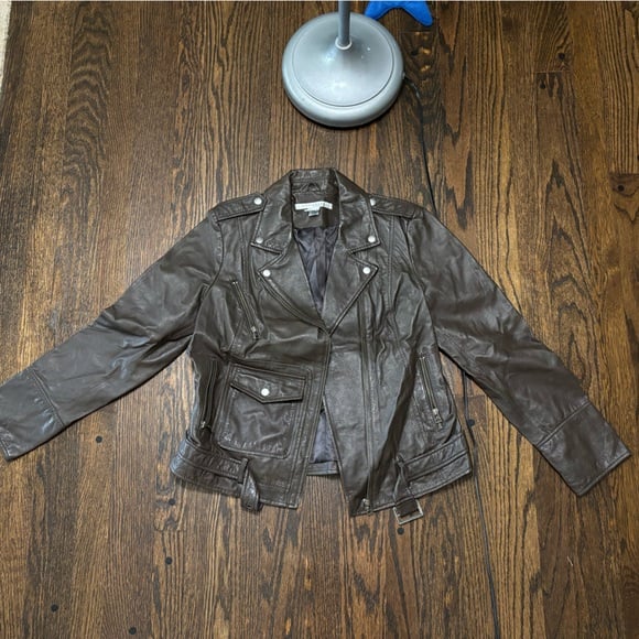 Brown leather jacket