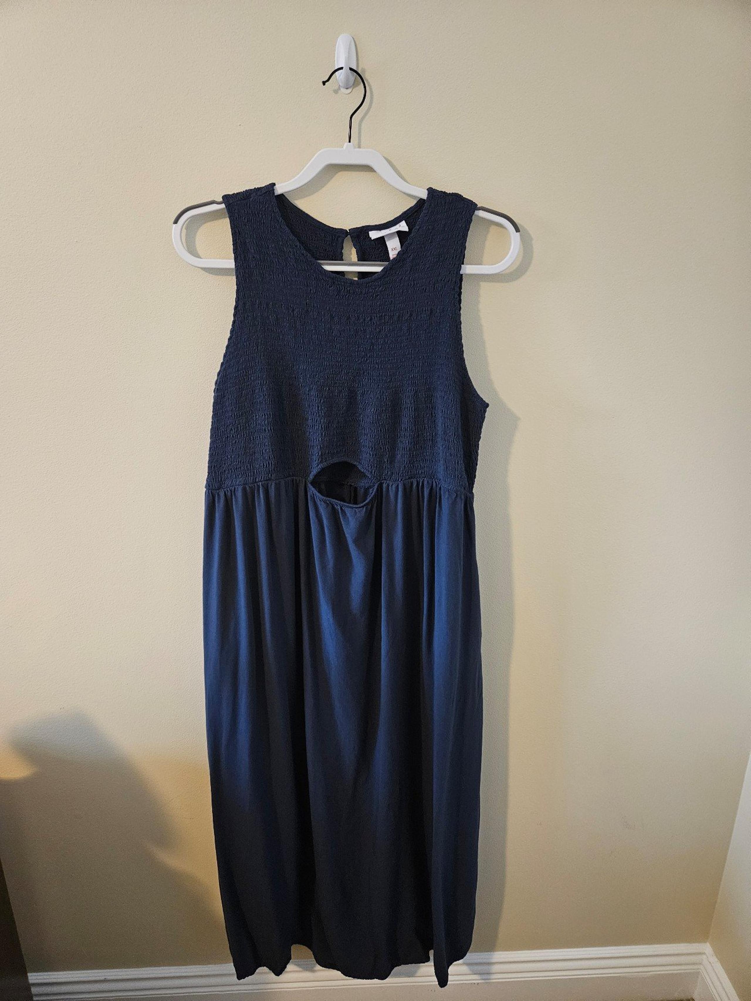 Blue Maxi Dress Midsection Cutout XXL