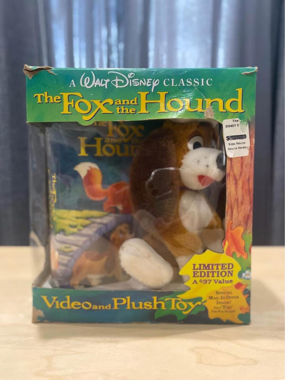 Disney The Fox and Hound VHS Video and Plush Toy