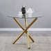 Round Clear Glass Dining Table Gold 3 Legs