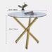 Round Clear Glass Dining Table Gold 3 Legs