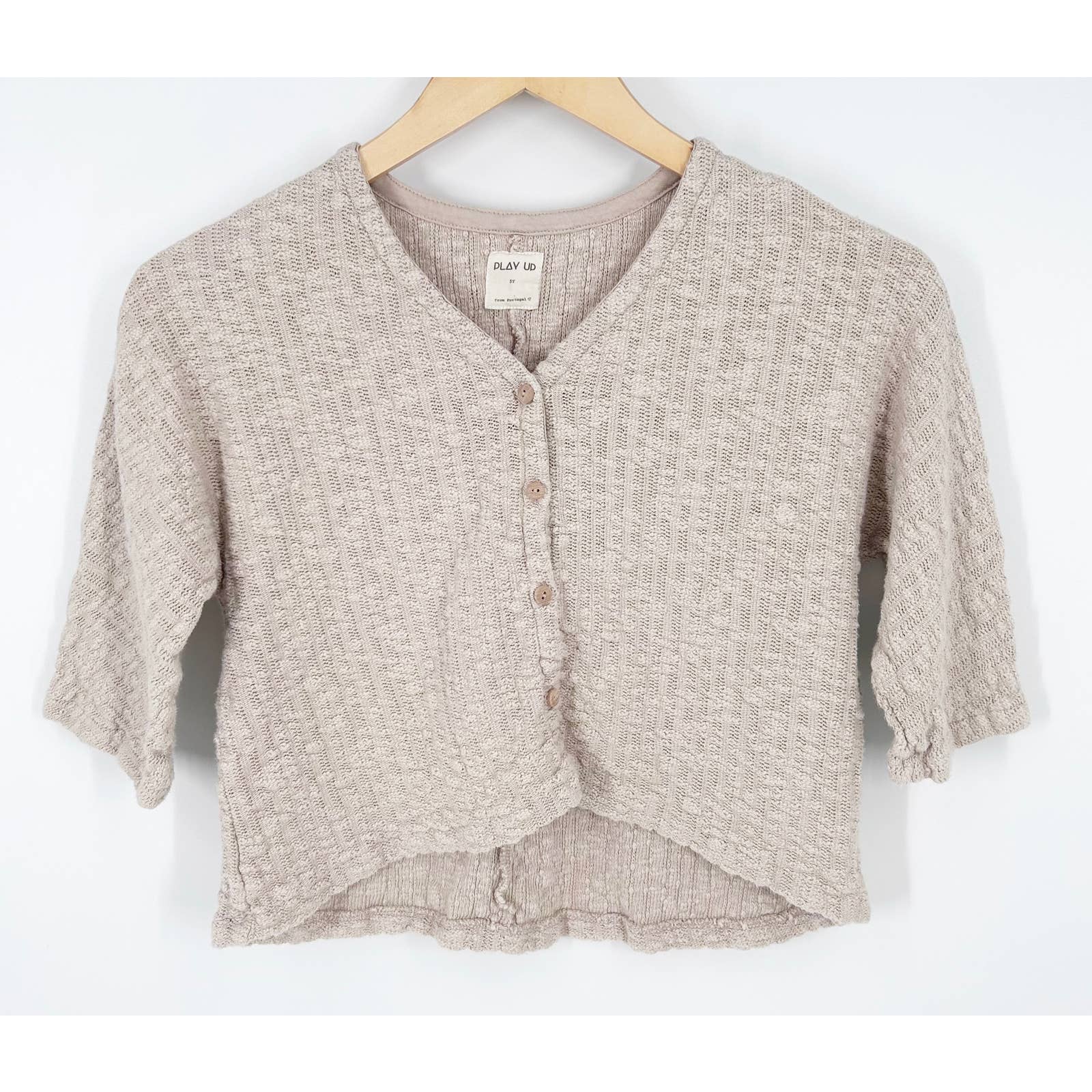 Play Up Kids Knit Cardigan In Natural