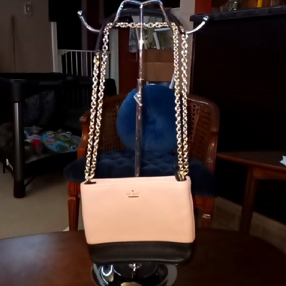 Kate Spade Jackson Street Ellery Crossbody Bag Purse gold chain Detail Leather