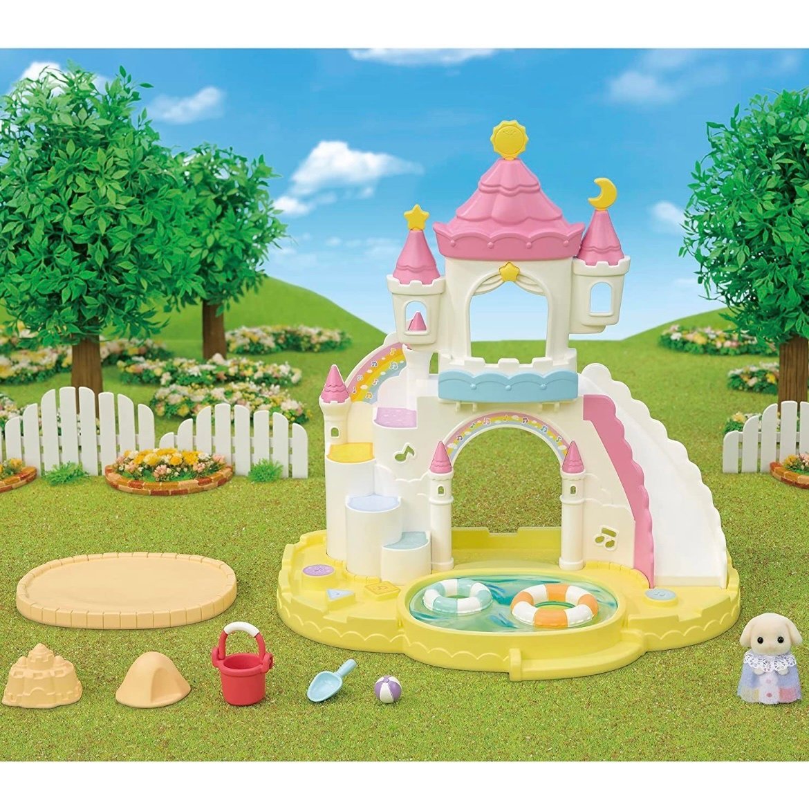 C323 Epoch Sylvanian Family Calico Critters Castle Sandbox Pool Doll House S-72