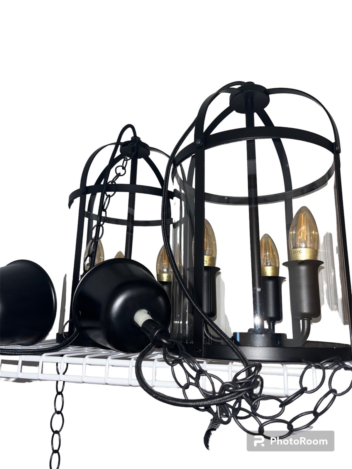 Two (2) Black Pendant Lamps