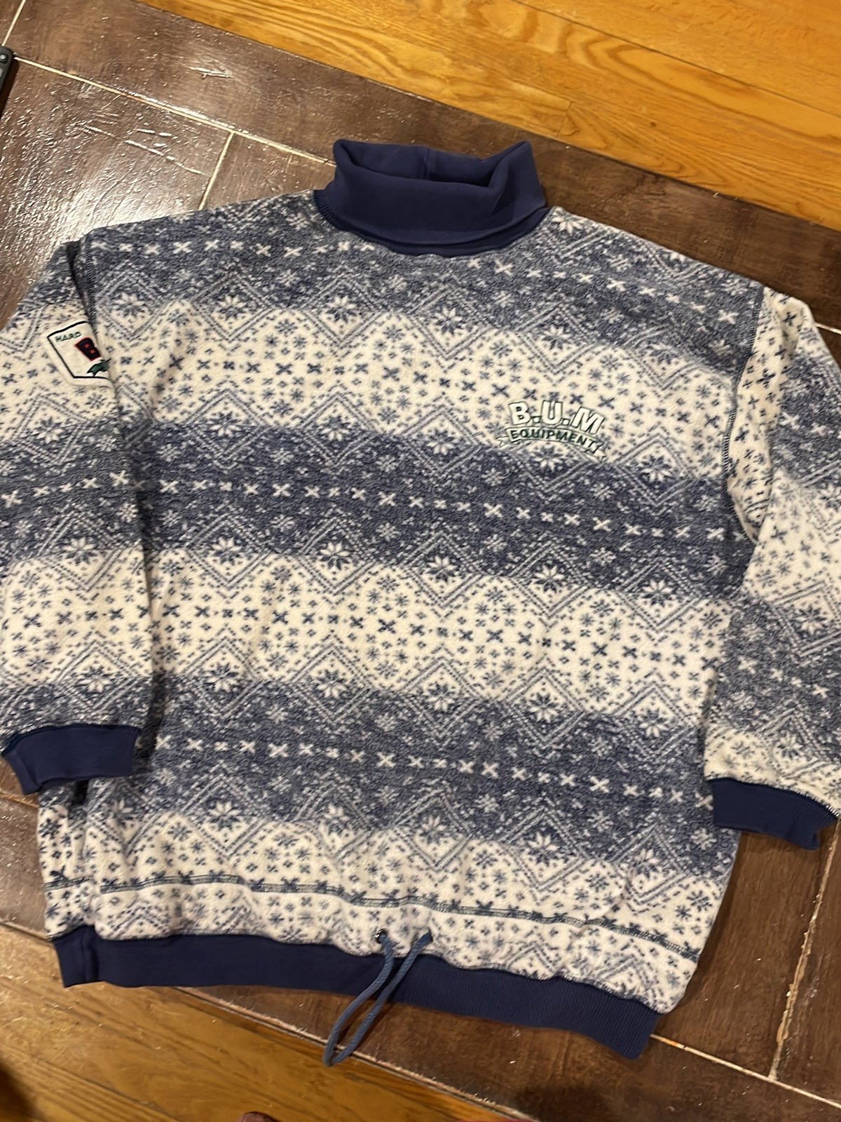 Vintage B.U.M. equipment drawstring sweater