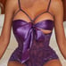 Purple Bow Teddy Bodysuit Lingerie