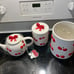 CHERRIES AND COQUETTE BOWS 3 PIECE MATCHING KITCHEN DECOR