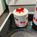 CHERRIES AND COQUETTE BOWS 3 PIECE MATCHING KITCHEN DECOR