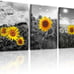Canvas Wall Art For Living Room Wall Decor For Kitchen Black And White Sunflower