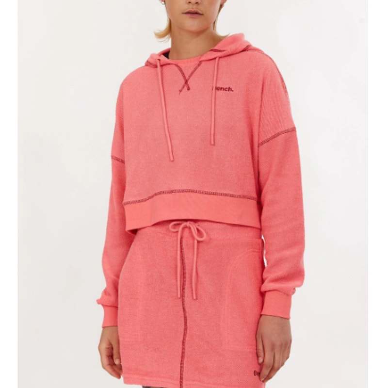 NEW BENCH. Tea Rose French Terry Cropped Pullover Hoodie Size S