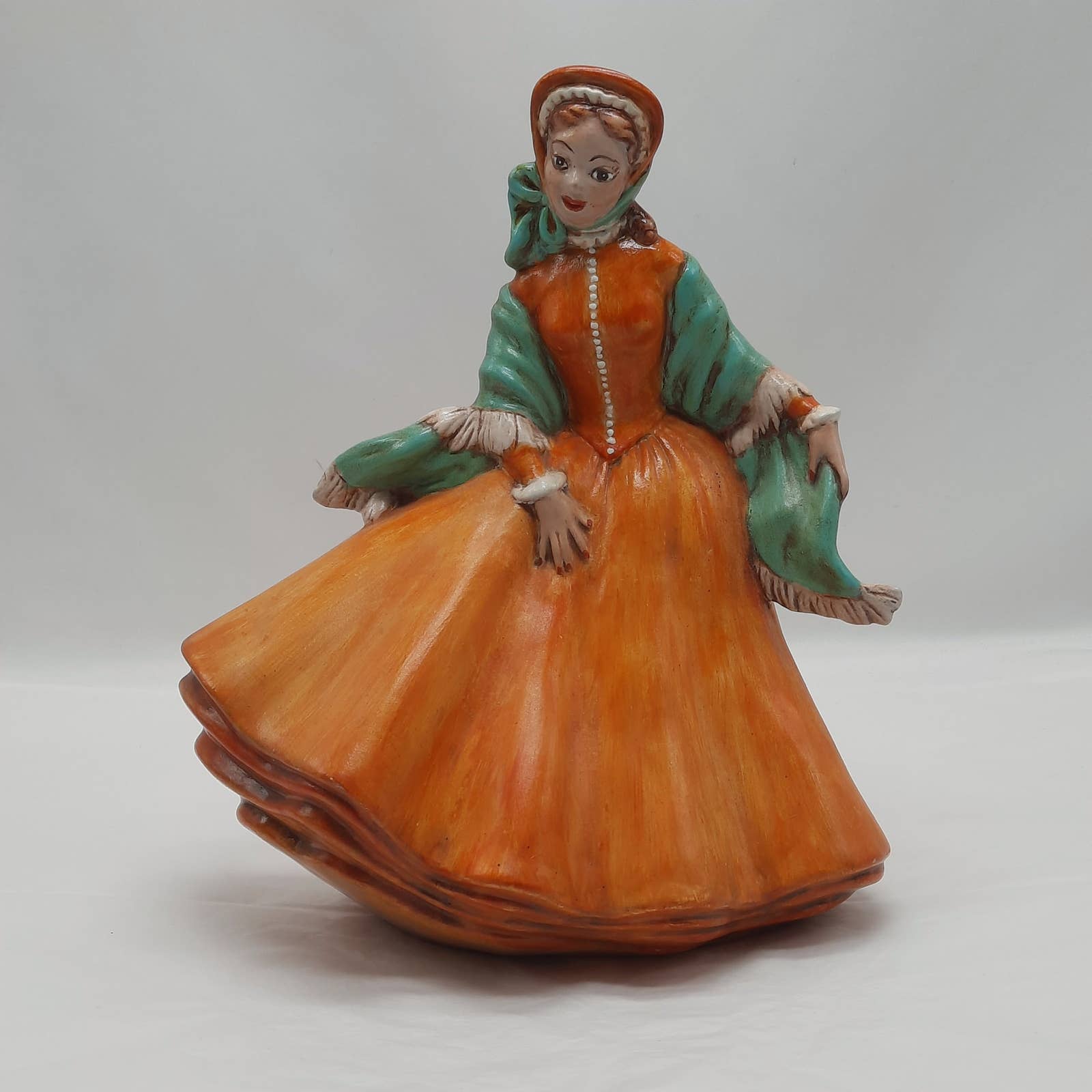 Vintage Ceramic Maiden Figurine Hand Painted Collectible