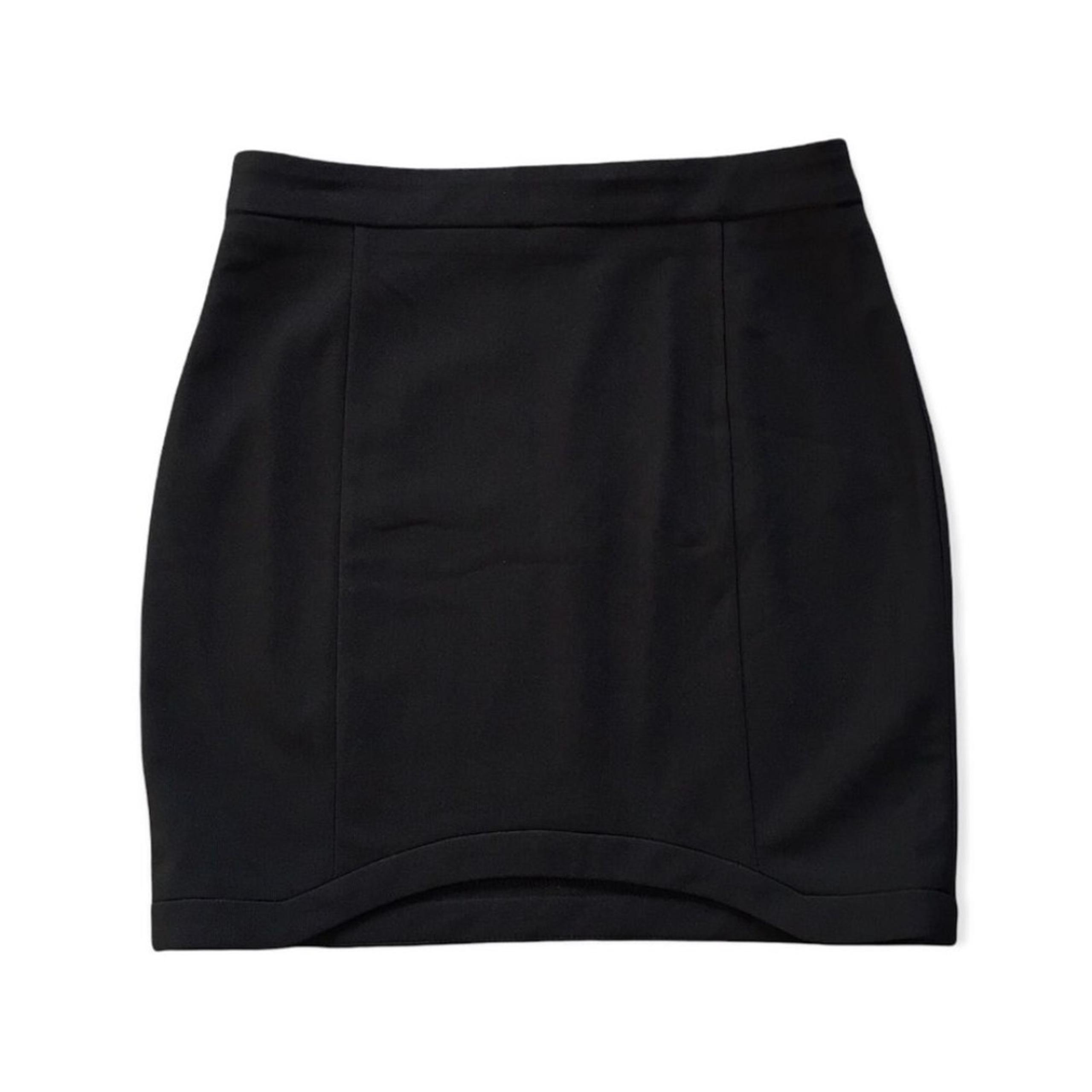 Tobi Black Back Zip Mini Skirt