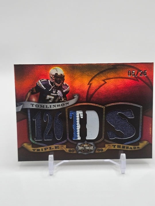 2009 Ladainian Tomlinson 'Triple Threads' 126 TDs 3 color triple patch /25