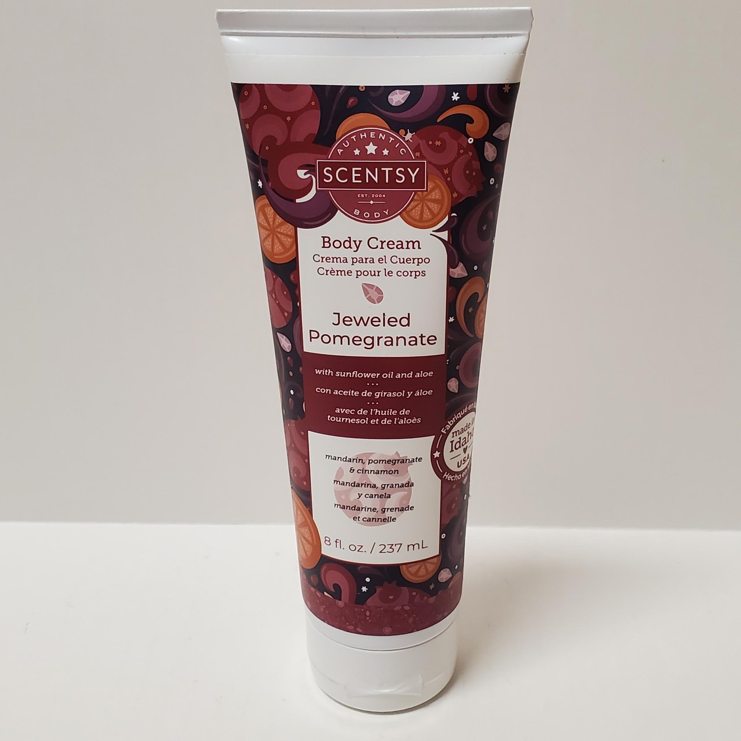 Scentsy Jeweled Pomegranate Body Cream 8 fl oz Discontinued Mandarin Cinnamon