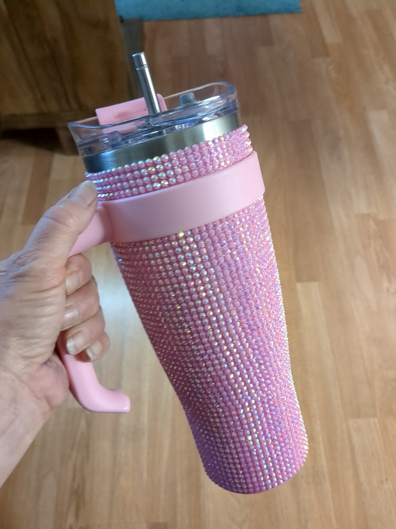 Tumbler Stainless Steel Pink Bling