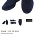 Fiori Di Lusso Navy Blue Suede Penny Loafers